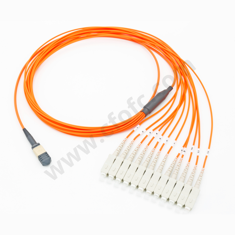 12f MPO MTP® Female to SC UPC Fanout Cable OM2 Multimode Orange