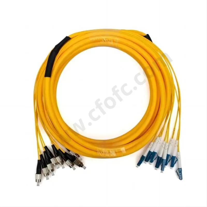 Fireproof FC to LC Pre-terminated 12 Fibers Patchcord PVC LSZH