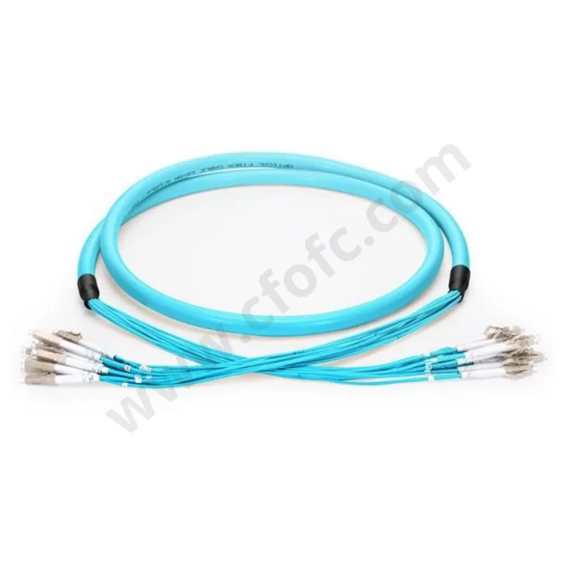 OM3 LC Pre-terminated Fan-out Fiber Patchcords LSZH Aqua