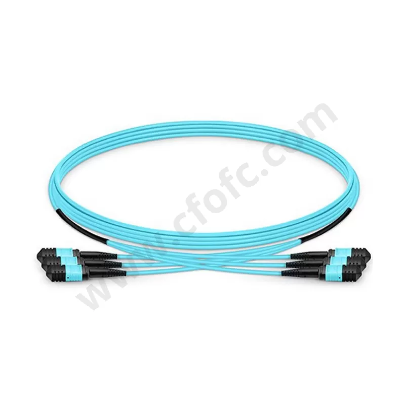 3*MPO-12 (Female) to 3*MPO-12 (Female) OM3 Multimode Trunk Cable 36 Fibers LSZH Aqua