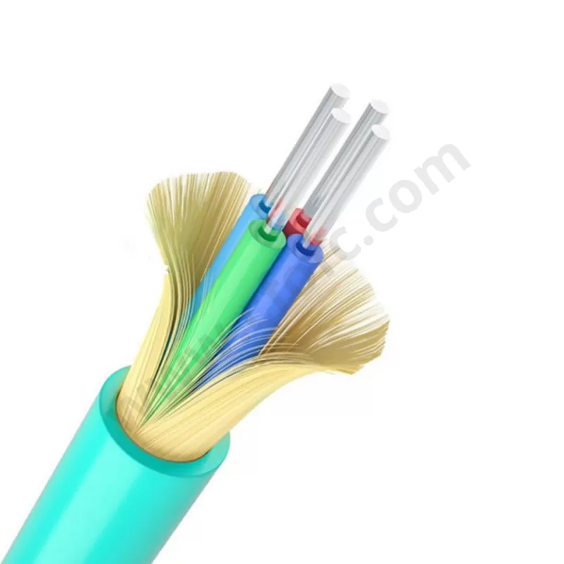 2/4/8/12/24/48/96/144 Fiber Optical OM3 Distribution Indoor Cable Aqua Sheath