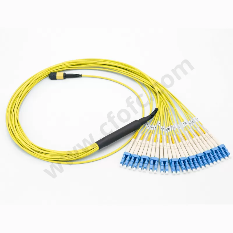 High Density MPO-12 LC UPC Duplex 24Fibers SM OS2 Fanout Harness OFNP Cable