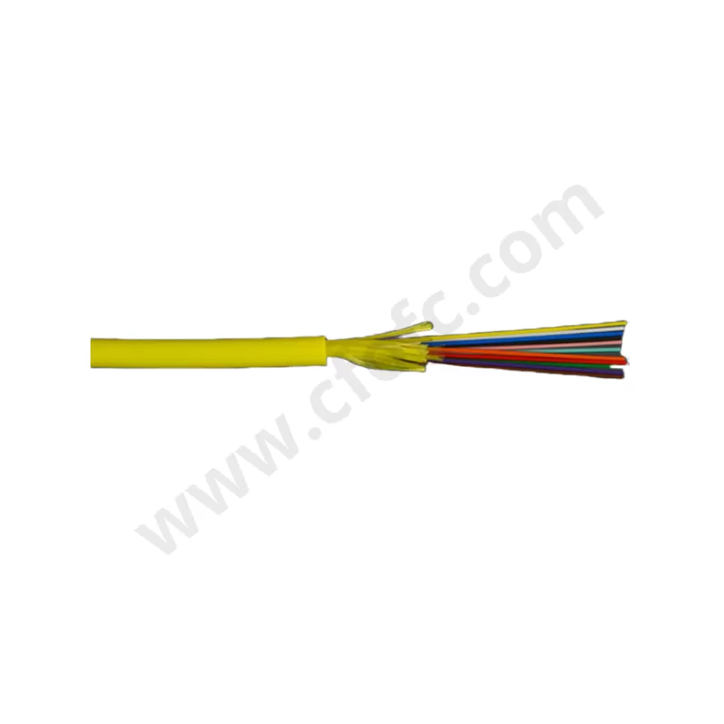 Fireproof 2/4/8/12/24/48/96/144 Fiber Optical G657A2 G657B3 Distribution Indoor Cable LSZH Yellow Sheath